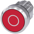 SIEMENS - Pulsante, 22 mm, rotondo, in metallo lucido, colore rosso, iscrizione: O, bottone