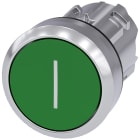SIEMENS - Pulsante, 22 mm, rotondo, in metallo lucido, colore verde, iscrizione: I, bottone