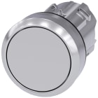 SIEMENS - Pulsante, 22 mm, rotondo, in metallo lucido, colore grigio, bottone