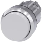 SIEMENS - Pulsante, 22 mm, rotondo, in metallo lucido, colore bianco, bottone