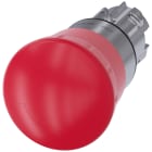 SIEMENS - Pulsante a fungo di ARRESTO DI EMERGENZA, 22 mm, rotondo, in metallo lucido, colore rosso, sblocco a rotazione