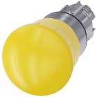 SIEMENS - Pulsante a fungo, 22 mm, rotondo, in metallo lucido, colore giallo, sblocco a rotazione