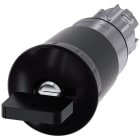 SIEMENS - Pulsante a fungo, 22 mm, rotondo, in metallo, lucido, nero, con serratura Siemens