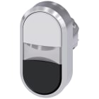 SIEMENS - Pulsante doppio, 22 mm, rotondo, in metallo lucido, colore bianco, nero