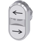 SIEMENS - Pulsante doppio, 22 mm, rotondo, in metallo lucido, colore bianco: a sinistra, colore bianco: a destra