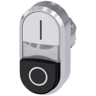 SIEMENS - Pulsante doppio, 22 mm, rotondo, in metallo lucido, colore bianco: I, colore nero: O