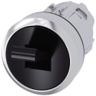 SIEMENS - Interruttore a levetta, 22 mm, rotondo, in metallo lucido, colore nero, 2 posizioni di commutazione O+I