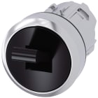 SIEMENS - Interruttore a levetta, 22 mm, rotondo, in metallo lucido, colore nero, 2 posizioni di commutazione O+I