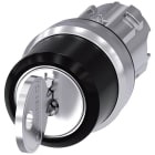 SIEMENS - Selettore a chiave RONIS, 22 mm, rotondo, in metallo lucido, estrazione chiave O