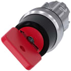 SIEMENS - Selettore a chiave O.M.R., 22 mm, rotondo, in metallo lucido, colore rosso, estrazione chiave O+I