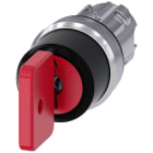 SIEMENS - Selettore a chiave O.M.R., 22 mm, rotondo, in metallo lucido, colore rosso, estrazione chiave I+O+II