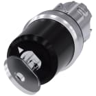 SIEMENS - Selettore a chiave Siemens, C, 22 mm, rotondo, in metallo, lucido, estrazione chiave O