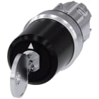 SIEMENS - Selettore a chiave Siemens, C, 22 mm, rotondo, in metallo, lucido, estrazione chiave II