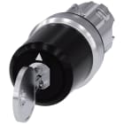 SIEMENS - Selettore a chiave Siemens, C, con controllo, 22 mm, rotondo, in metallo, lucido, estrazione I+O+II