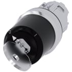 SIEMENS - Selettore a chiave Siemens, B, 22 mm, rotondo, in metallo lucido, estrazione chiave O+I