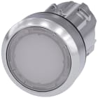 SIEMENS - Pulsante, illuminato, 22 mm, rotondo, in metallo lucido, colore bianco, bottone