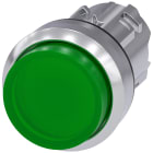 SIEMENS - Pulsante, illuminato, 22 mm, rotondo, in metallo lucido, colore verde, bottone: