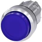 SIEMENS - Pulsante, illuminato, 22 mm, rotondo, in metallo lucido, colore blu, bottone