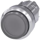SIEMENS - Pulsante, illuminato, 22 mm, rotondo, in metallo lucido, trasparente, bottone