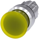SIEMENS - Pulsante a fungo, illuminato, 22 mm, rotondo, in metallo lucido, colore giallo, 30 mm