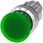 SIEMENS - Pulsante a fungo, illuminato, 22 mm, rotondo, in metallo lucido, colore verde, 30 mm