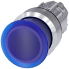 SIEMENS - Pulsante a fungo, illuminato, 22 mm, rotondo, in metallo lucido, colore blu, 30 mm