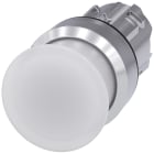 SIEMENS - Pulsante a fungo, illuminato, 22 mm, rotondo, in metallo lucido, colore bianco, 30 mm