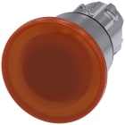 SIEMENS - Pulsante a fungo, illuminato, 22 mm, rotondo, in metallo lucido, colore ambra