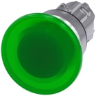 SIEMENS - Pulsante a fungo, illuminato, 22 mm, rotondo, in metallo lucido, colore verde, 40 mm