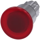 SIEMENS - Pulsante a fungo, illuminato, 22 mm, rotondo, in metallo lucido, colore rosso, 40 mm