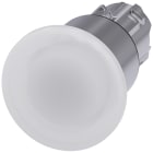 SIEMENS - Pulsante a fungo, illuminato, 22 mm, rotondo, in metallo lucido, colore bianco, 40 mm