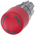SIEMENS - Pulsante a fungo di ARRESTO DI EMERGENZA, illuminato, 22 mm, rotondo, in metallo lucido, colore rosso, 30 mm