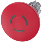 SIEMENS - Pulsante a fungo di ARRESTO DI EMERGENZA, illuminato, 22 mm, rotondo, in metallo lucido, colore rosso, 60 mm