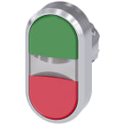 SIEMENS - Pulsante doppio, illuminato, 22 mm, rotondo, in metallo lucido, colore verde, rosso