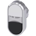 SIEMENS - Pulsante doppio, illuminato, 22 mm, rotondo, in metallo lucido, colore bianco, nero