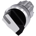 SIEMENS - Selettore, illuminabile, 22 mm, rotondo, in metallo lucido, bianco