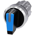 SIEMENS - Selettore, illuminabile, 22 mm, rotondo, in metallo lucido, colore blu