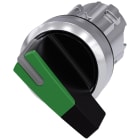 SIEMENS - Selettore, illuminabile, 22 mm, rotondo, in metallo lucido, colore verde