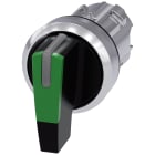 SIEMENS - Selettore, illuminabile, 22 mm, rotondo, in metallo lucido, colore verde