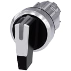 SIEMENS - Selettore, illuminabile, 22 mm, rotondo, in metallo lucido, bianco