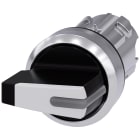 SIEMENS - Selettore, illuminabile, 22 mm, rotondo, in metallo lucido, colore bianco, selettore corto