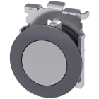 SIEMENS - Pulsante, 30 mm, rotondo, in metallo, opaco, grigio, ghiera per incasso piatto, ad impulso