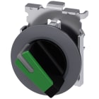 SIEMENS - Selettore, illuminabile, 30 mm, rotondo, in metallo opaco, colore verde