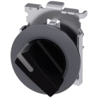 SIEMENS - Selettore, illuminabile, 30 mm, rotondo, in metallo opaco, colore nero, selettore corto