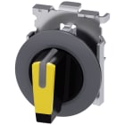 SIEMENS - Selettore, illuminabile, 30 mm, rotondo, in metallo opaco, colore giallo, selettore corto