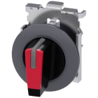 SIEMENS - Selettore, illuminabile, 30 mm, rotondo, in metallo opaco, colore rosso