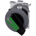 SIEMENS - Selettore, illuminabile, 30 mm, rotondo, in metallo opaco, colore verde