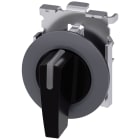 SIEMENS - Selettore, illuminabile, 30 mm, rotondo, in metallo opaco, colore nero, selettore lungo