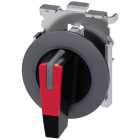 SIEMENS - Selettore, illuminabile, 30 mm, rotondo, in metallo opaco, colore rosso