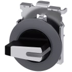 SIEMENS - Selettore, illuminabile, 30 mm, rotondo, in metallo opaco, bianco, selettore corto